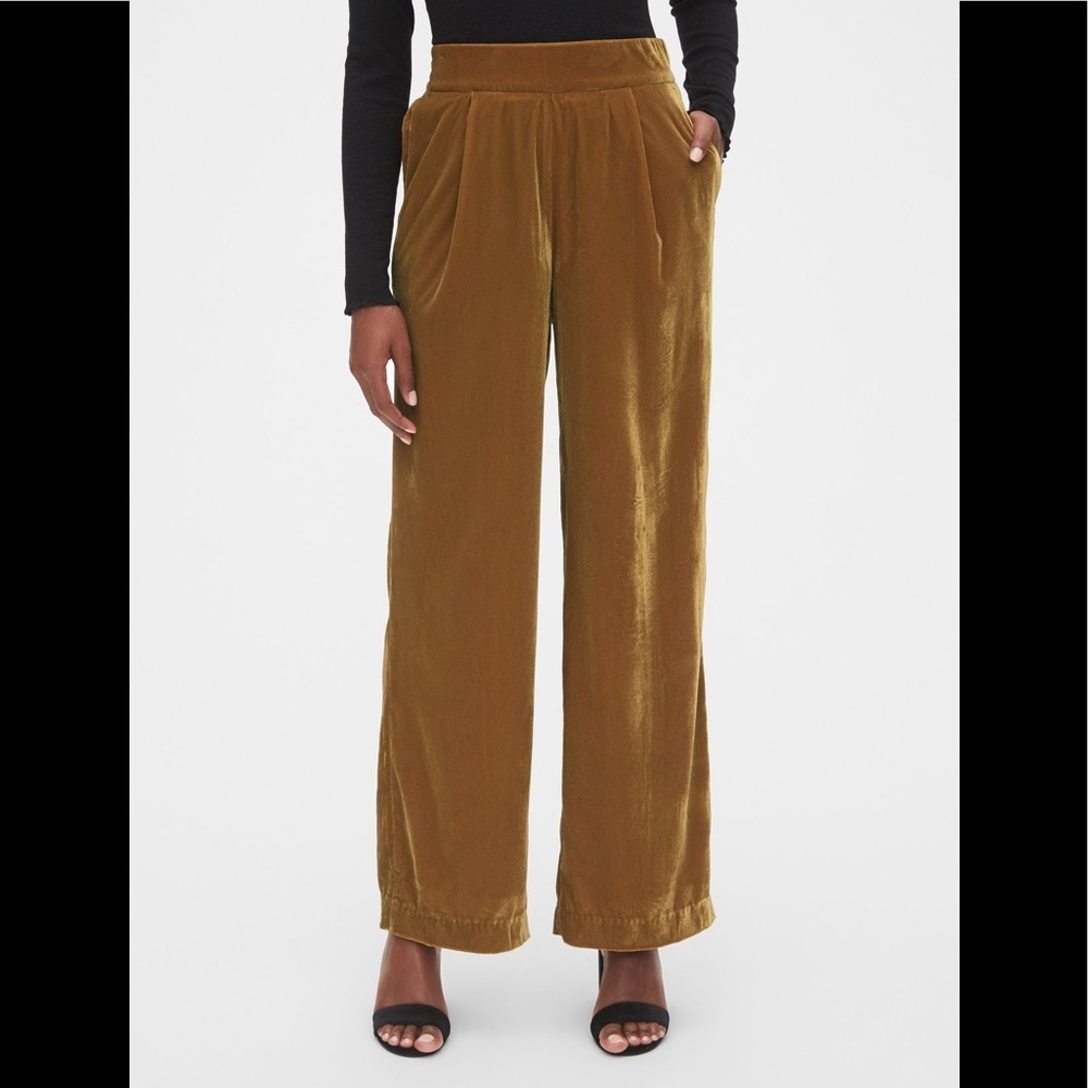 GAP gold velvet wide leg pants